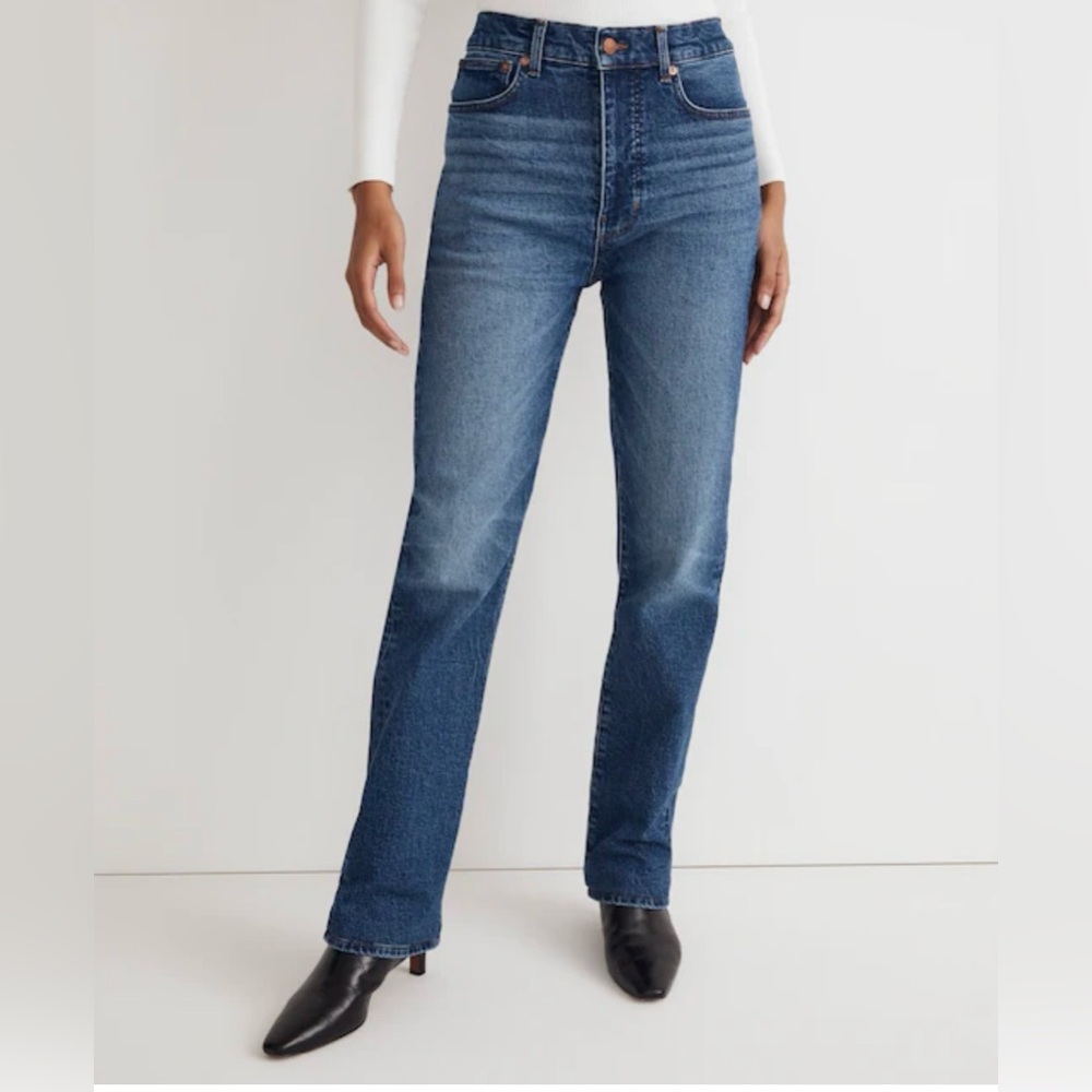 Madewell Women's 90s Straight Leg Blue Jeans - Picture 2 of 11
